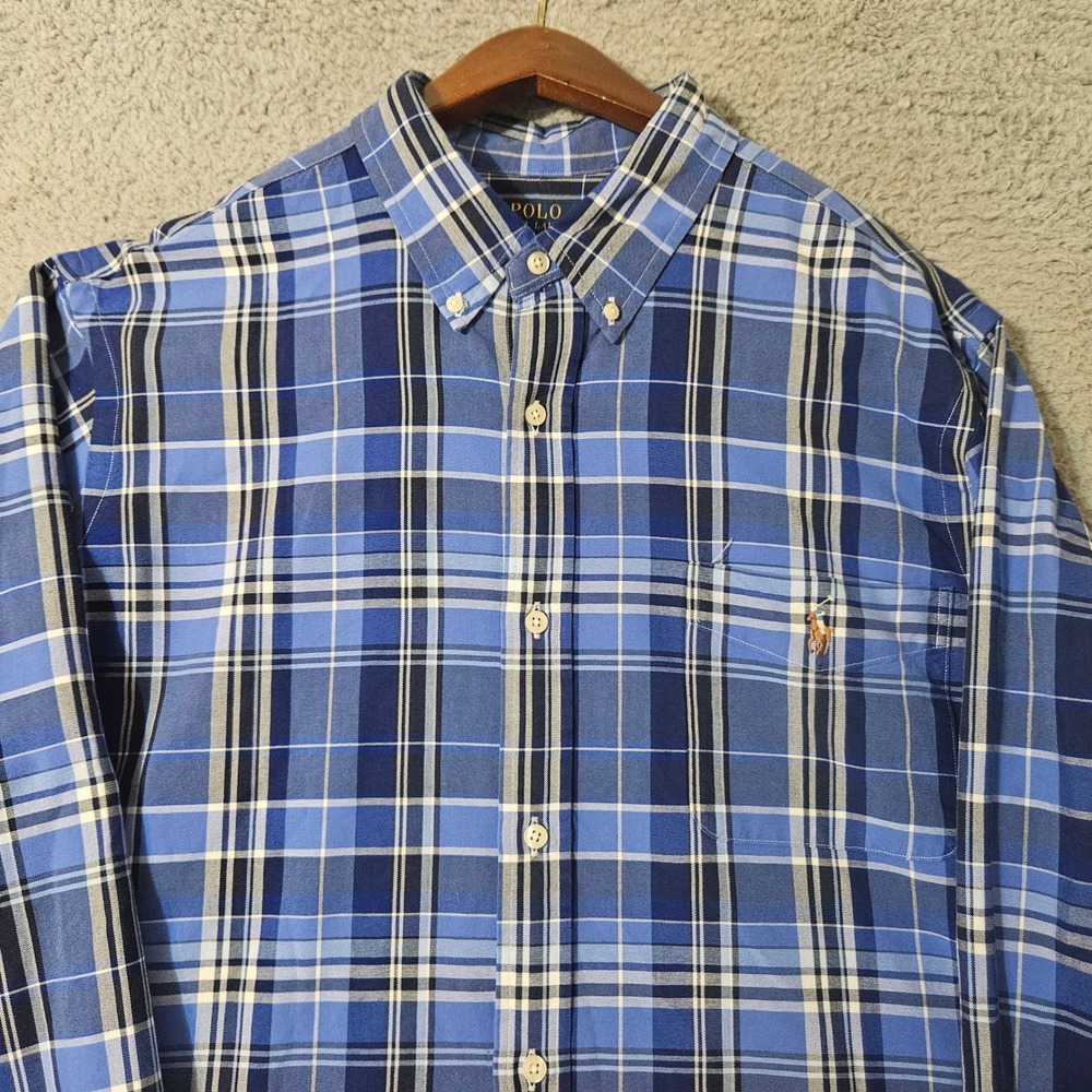 Polo Ralph Lauren Classic Fit Oxford Shirt Flesh Pony Blue Men's Size 2XL XXL